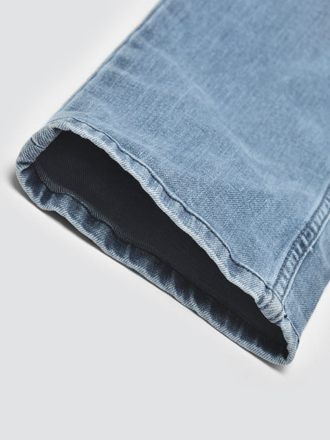 Men Blue Slim Fit Mid Rise Washed Streachable Jeans