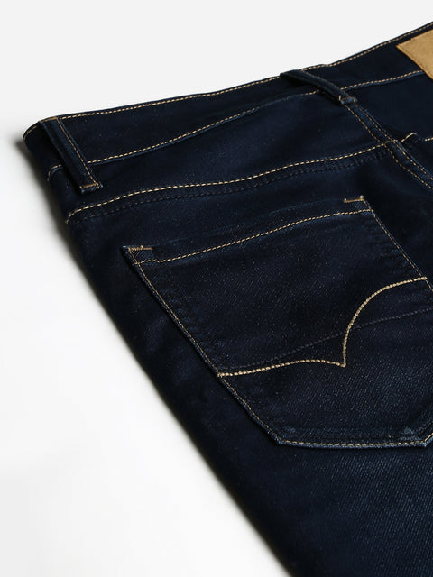 Men Navy Tint Slim Fit Mid Rise Clean Look Strechable Jeans