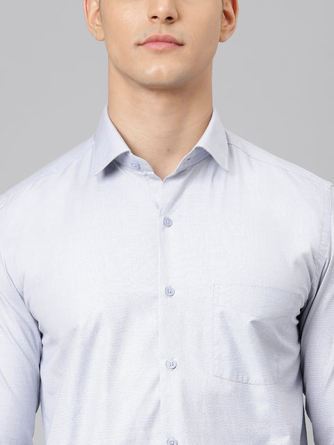 Men Grey Regular Fit Solid Formal Shirt