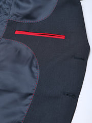 Men Navy Regular Fit Solid Formal Blazer