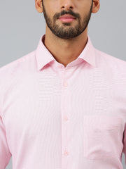 Men Pink Regular Fit Solid Formal Shirt