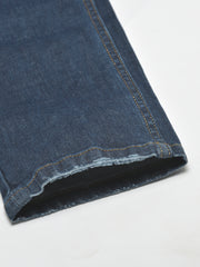 Men Blue Slim Fit Mid Rise Washed Streachable Jeans