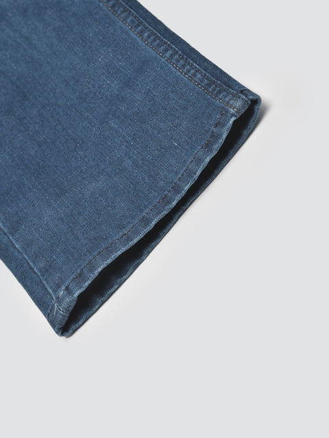 Men Blue Slim Fit Mid Rise Washed Streachable Jeans