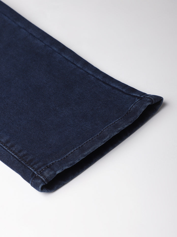 Men Dark Indigo Slim Fit Mid Rise Clean Look Streachable Jeans
