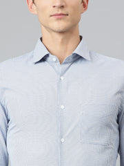 Men Sky Blue Regular Fit Solid Formal Shirt