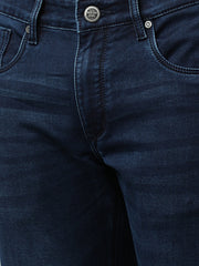Men Indigo Slim Fit Mid Rise Clean Look Strechable Jeans