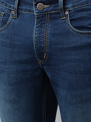 Men Tint Blue Slim Fit Mid Rise Clean Look Strechable Jeans
