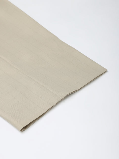 Men Beige Smart Fit Mid Rise Formal Trouser