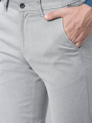 Men Navy Slim Fit Mid Rise Casual Trouser