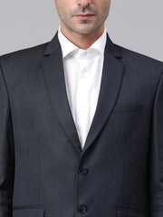 Men Navy Regular Fit Solid Formal Blazer